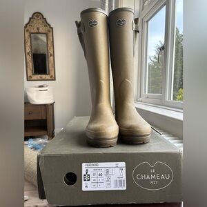 Le Chameau Tan Rain Boots